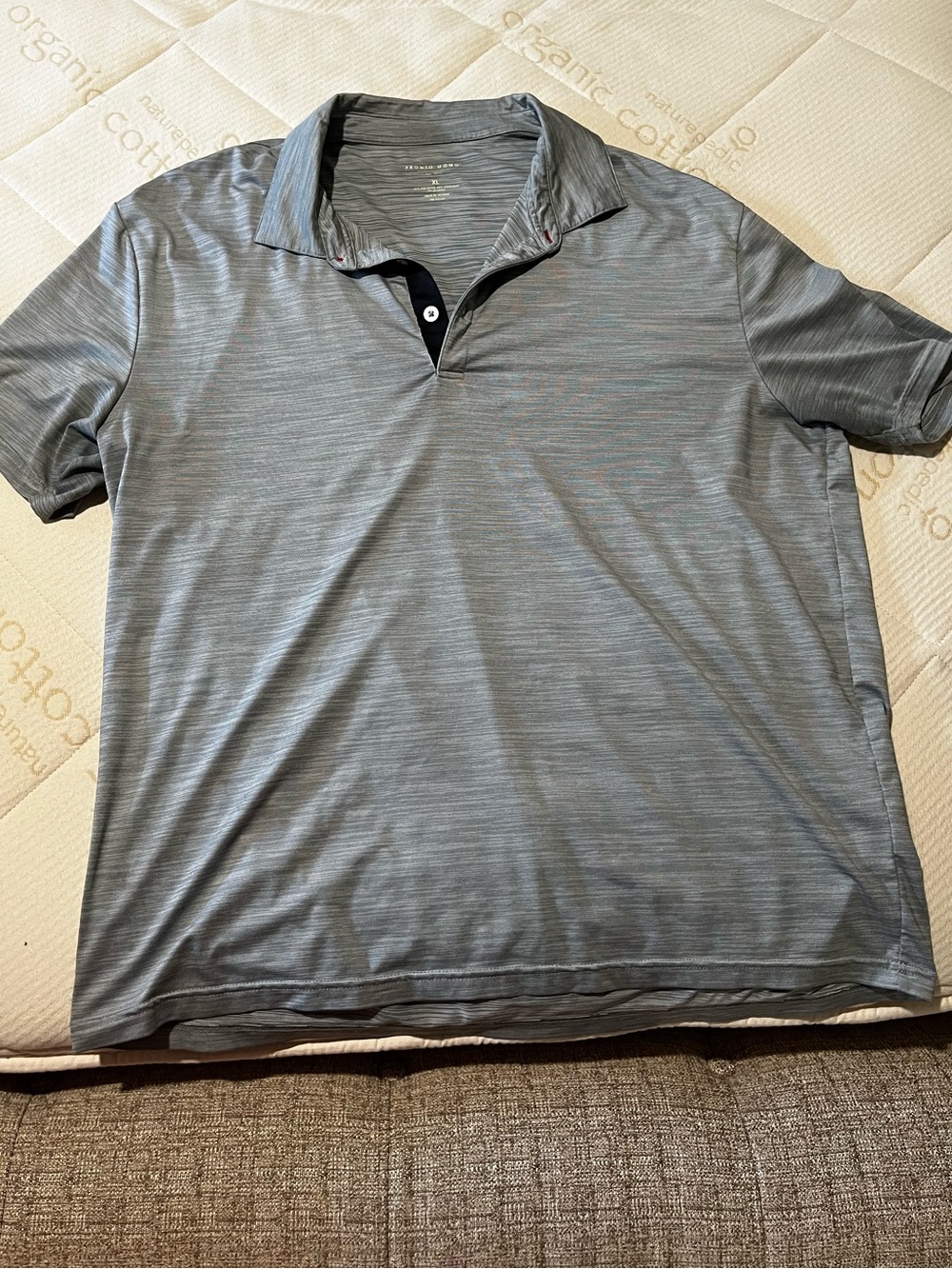 Men's Grey Heather Polo Shirt - Performance Short Sleeve